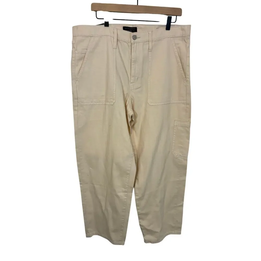 NWT Cream Banana Republic High-Rise Barrel Wide Leg Jeans 32/14 Lagenlook Street - Picture 2 of 5